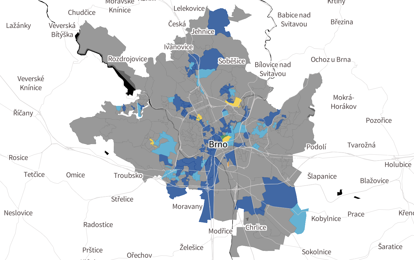 Jak volilo Brno? Prozkoumejte výsledky z jednotlivých okrsků na interaktivní mapě