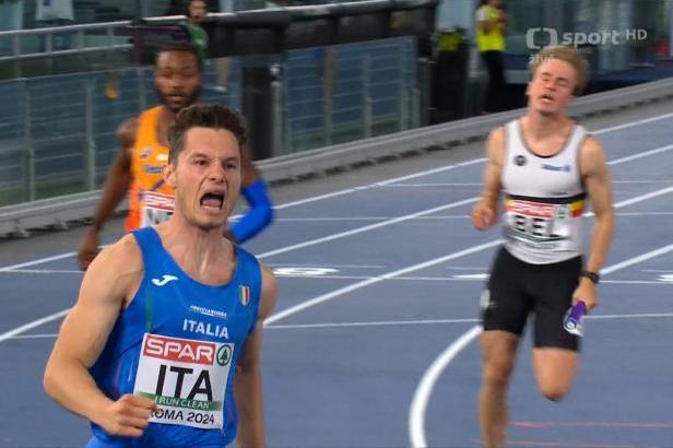 

Finále na 4x100 metrů s vítěznými Italy


