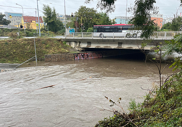 Pod mužem se utrhl břeh, spadl do Svitavy. Zachránil ho strom a strážníci