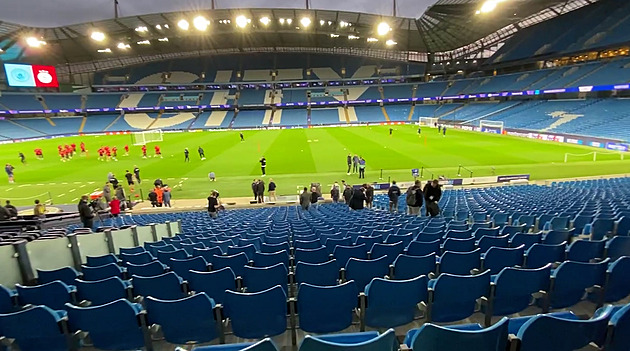 Sparťané si zatrénovali na stadionu Manchesteru City