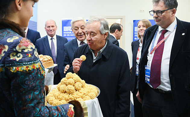 Šéf OSN Guterres dorazil na summit BRICS do Kazaně. Má se setkat s Putinem