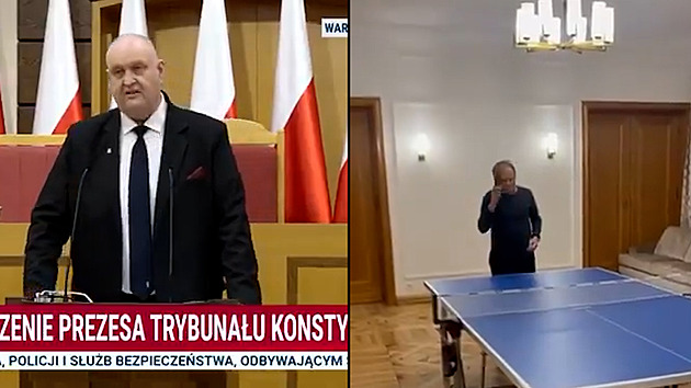 Chystá se převrat, tvrdí polský soudce. Dejte pokoj, směje se Tusk od ping-pongu